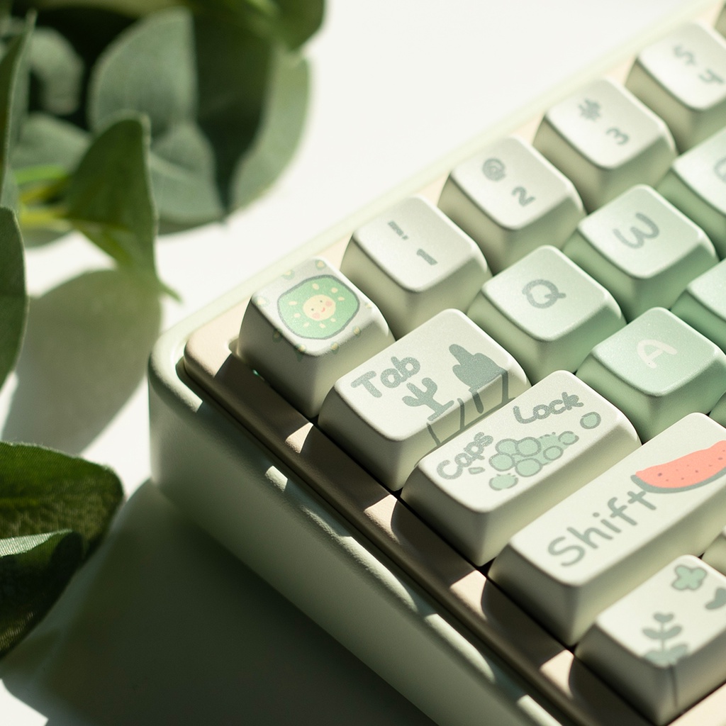 Mèo Xanh Keycaps MDA Profile Hoạt Hình PBT Dye Sub Bàn Phím Cơ Keycap