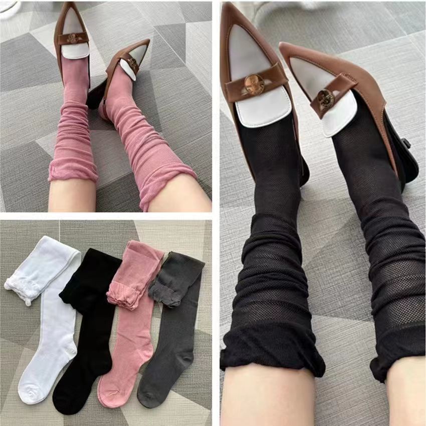 Vớ Lưới Ren Mỏng Màu Trắng / Đen / Hồng Thời Trang Phong Cách Hàn Quốc Cho Nữ