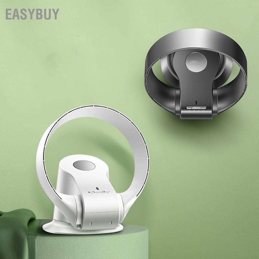 Easybuy Quạt Không Cánh 9 Tốc Độ Góc Rộng Treo Tường Nhỏ Để Bàn Có Điều Khiển Từ Xa Cắm CN 220V