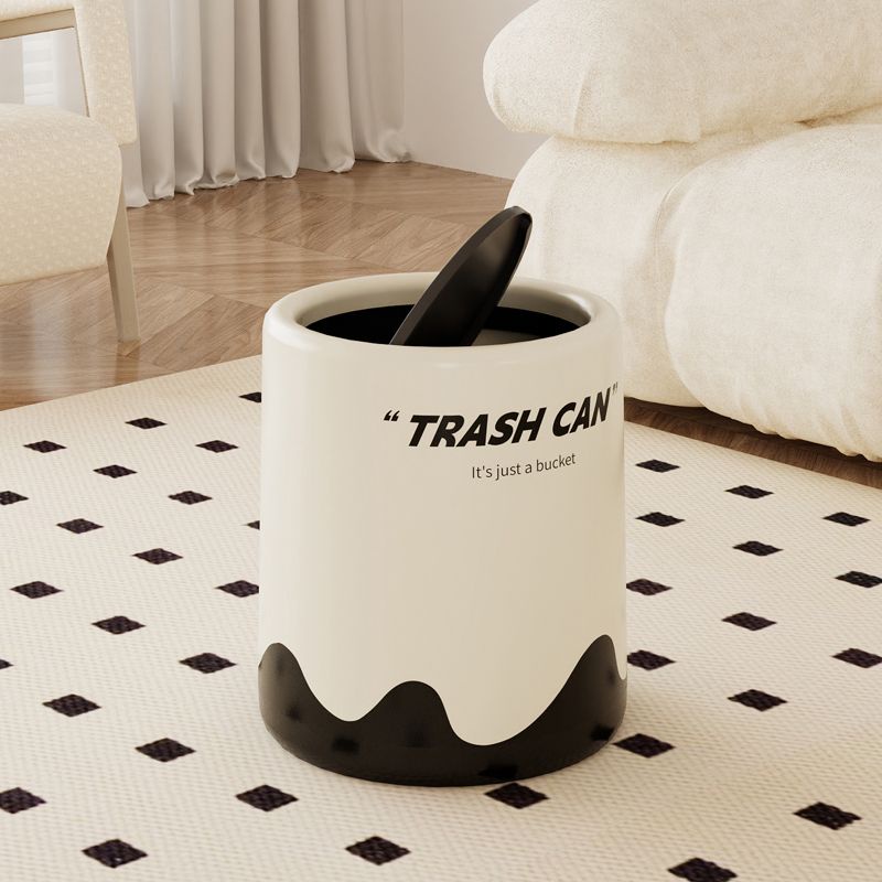 Thùng Rác Hai Ngăn Sức Chứa Lớn Họa Tiết Mèo Đen Hoạt Hình Có Nắp Đậy Cho Phòng Khách / Phòng Ngủ / Nhà