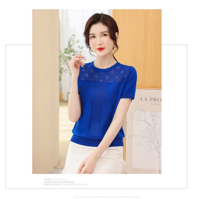 Áo Thun Tay Ngắn Thiết Kế Mỏng Thoáng Khí Thời Trang Mùa Hè Mới Dành Cho Nữ