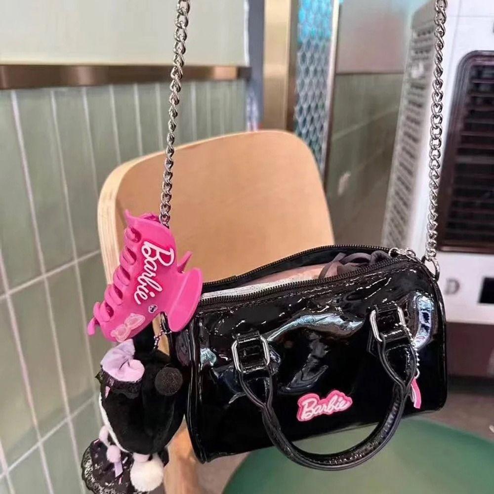 Túi đeo vai barbie shanhai, hình gối da pu, kiểu dáng hình elip kawaii du lịch dung tích lớn