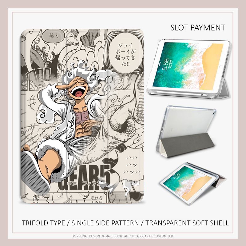 One piece luffy case ipad air4 / 5 mini4 / 5/6 case ipad gen10 2022 pro11 gen7 / 8/9 anime case pen slot ipad gen5 / 6