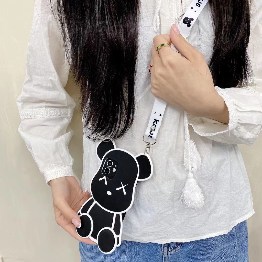 Oppo a95 a94 a93 a92 a72 a55 a54 a74 a5s a3s a16 a17k a12 a15 a53 a33 a31 a57 a77 a96 a98 a73 a5 a9 a78 dễ thương bạo lực gấu xu hướng phong cách thiết kế độc đáo vỏ điện thoại di động silicon mềm