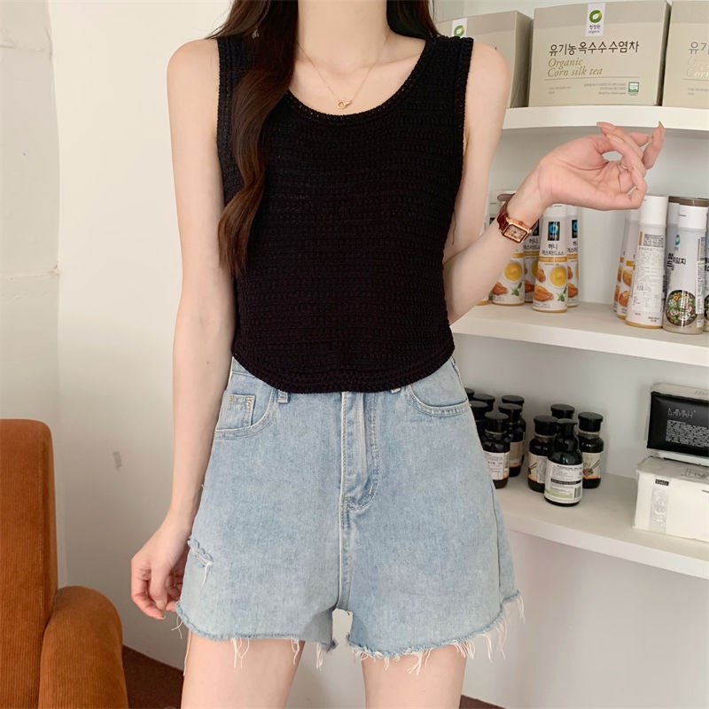 Áo Hai Dây Dệt Kim Dáng Ôm Phong Cách Hàn Quốc Thời Trang Mùa Hè Hàng Mới Dành Cho Bạn Nữ