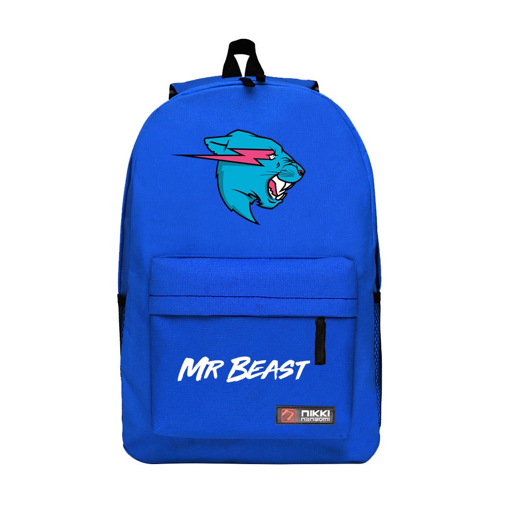 Mr beast lightning cat ba lô cho bé trai cô gái túi sách hoạt hình cho học sinh trường knapsack thanh thiếu niên du lịch túi đựng máy tính xách tay mochila