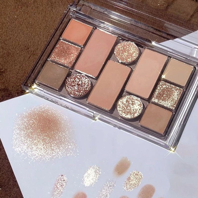 Phấn mắt pearlescent matte sequins sparkling water proof well lasting highlight eye shadow