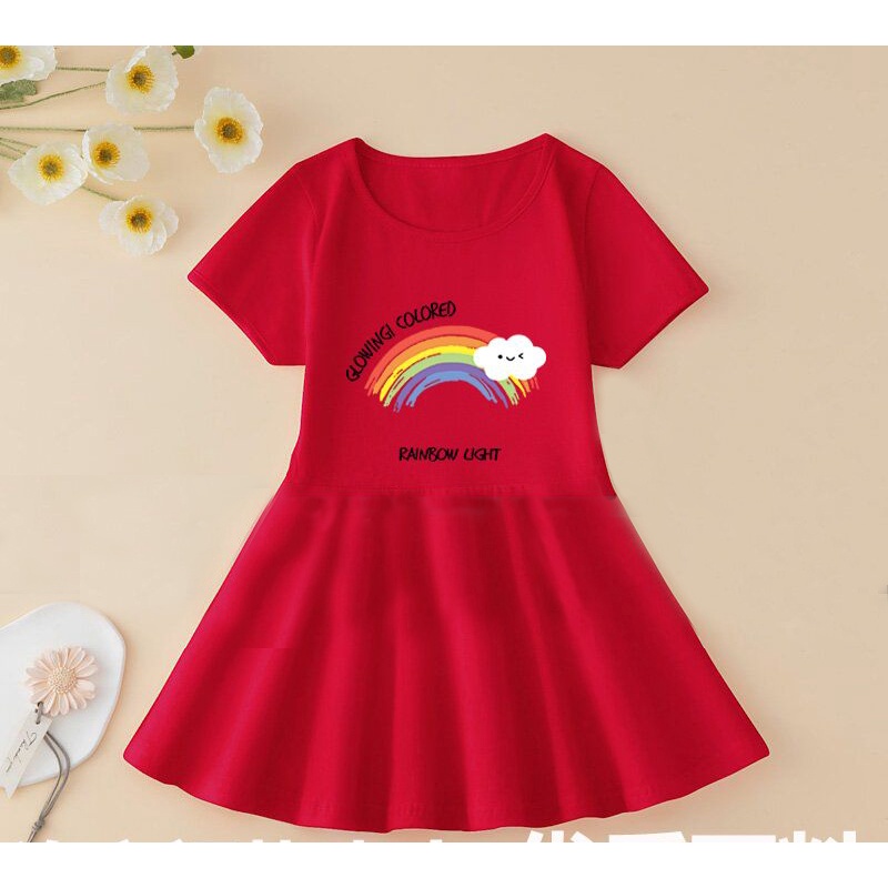 Cô gái váy công chúa in áo váy mùa hè cotton trẻ em cô gái váy thời trang quần áo làm mới và thoải mái