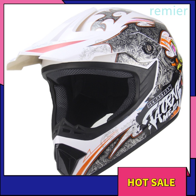 Re motorcycle helmet high-density foam lining atv mountain bike full face mũ bảo hiểm hấp thụ sốc mạnh với graffiti