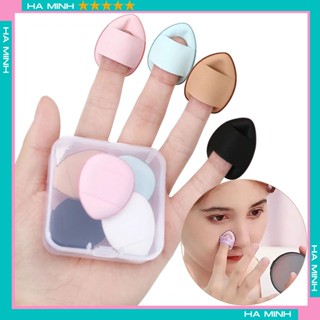  Mút Trang Điểm Mini Ngón Tay Tán Kem Nền Che Khuyết Điểm Đánh Má Hồng Hộp 6 Miếng 