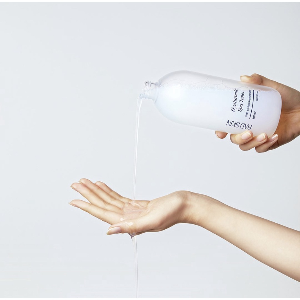 Nước Hoa Hồng BadSkin Hyaluronic Spa Toner Giúp Bổ Sung Nước Và Cấp Ẩm Cho Da 500ml và Mẫu Thử