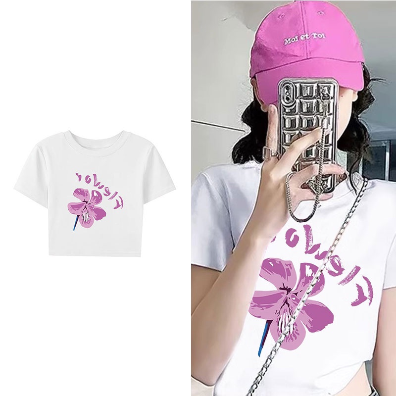 Fashmily mới 100% cotton cổ tròn top slim fit tay ngắn thương hiệu địa phương t-shirt nữ