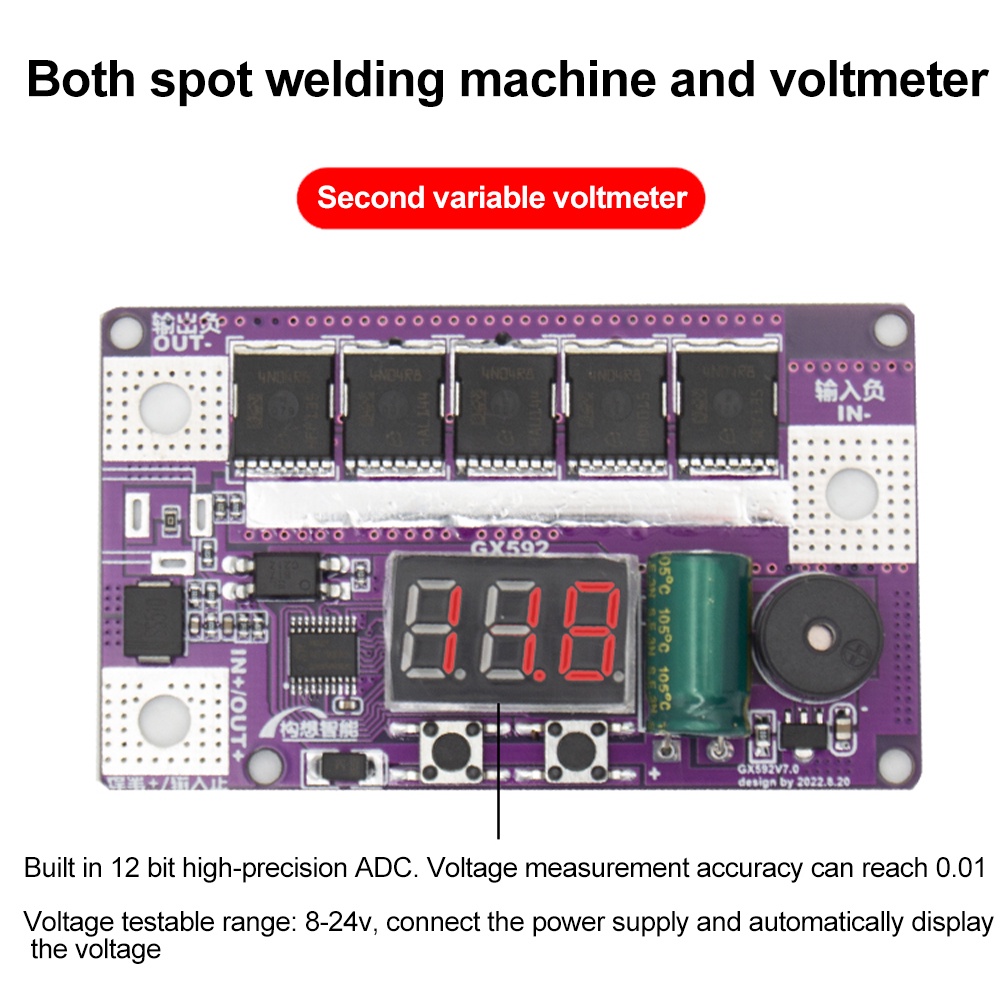 Voktta dc 12v diy máy hàn điểm di động bộ lưu trữ pin bảng mạch pcb thiết bị hàn máy hàn điểm cho 18650 26650