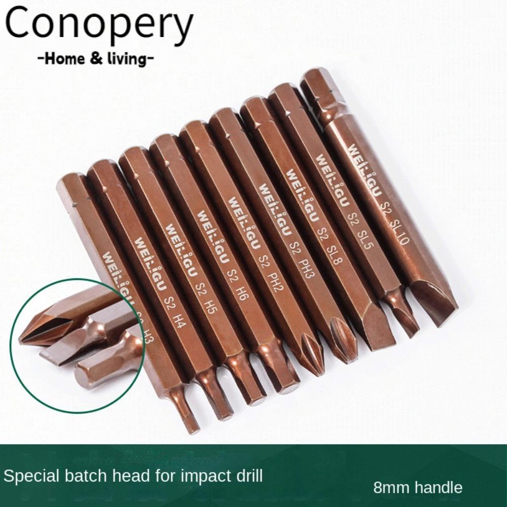 Mũi khoan tuốc nơ vít CONOPERY bằng vít thép chuôi lục giác s2 8mm cầm tay dài 80mm độ cứng cao