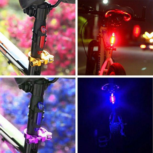 PVN60186 Đèn Hậu Xe Đạp 5 LED Sạc USB Gắn Đuôi Xe Siêu Sáng