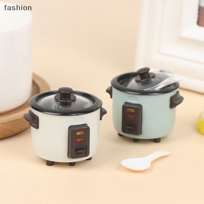 1:12 Dollhouse Mini Nồi cơm điện W/gạo muỗng nhà bếp đồ dùng nhà bếp nấu ăn mô hình VN