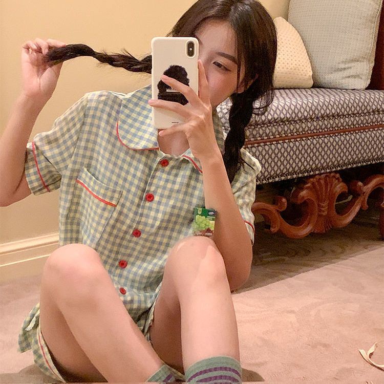 Bộ Đồ Ngủ Tay Ngắn In Hình Doremon Dễ Thương Thời Trang Mùa Hè Cho Nữ