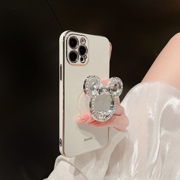 Ốp Điện Thoại Silicon Dẻo Gắn Gương Hình minnie Sang Trọng Cho oppo reno 10 5g oppo reno reno 10 pro 5g oppo reno 10 pro +
