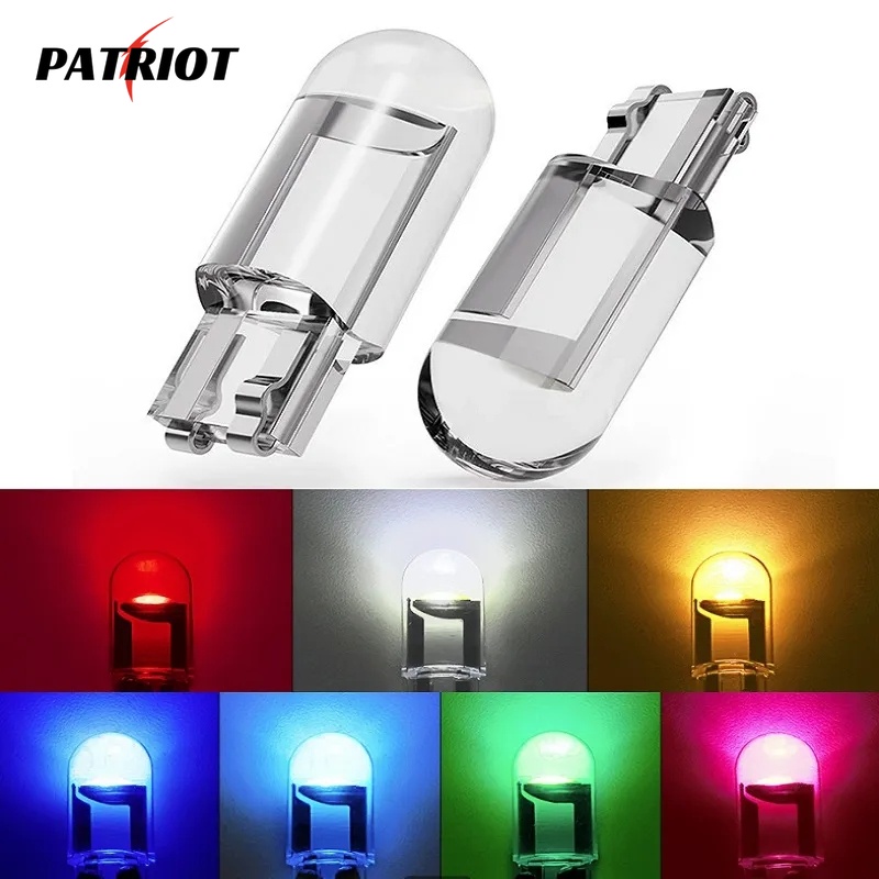 [patrio] Đèn led t10 bóng đèn ô tô epoxy resin cob 12v 6000k 7 màu nêm tấm giấy phép đèn báo mái vòm đèn đọc sách màu trắng