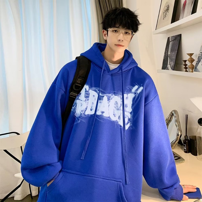 🔥áo hoodie nam áo khoác cổ đứng🔥form rộng big size tới 90kg Mens thời trang Mỹ sáng tạo hun khói thư in nhiều màu cộng với kích thước hoodie Unisex Thời Trang Trẻ Trung