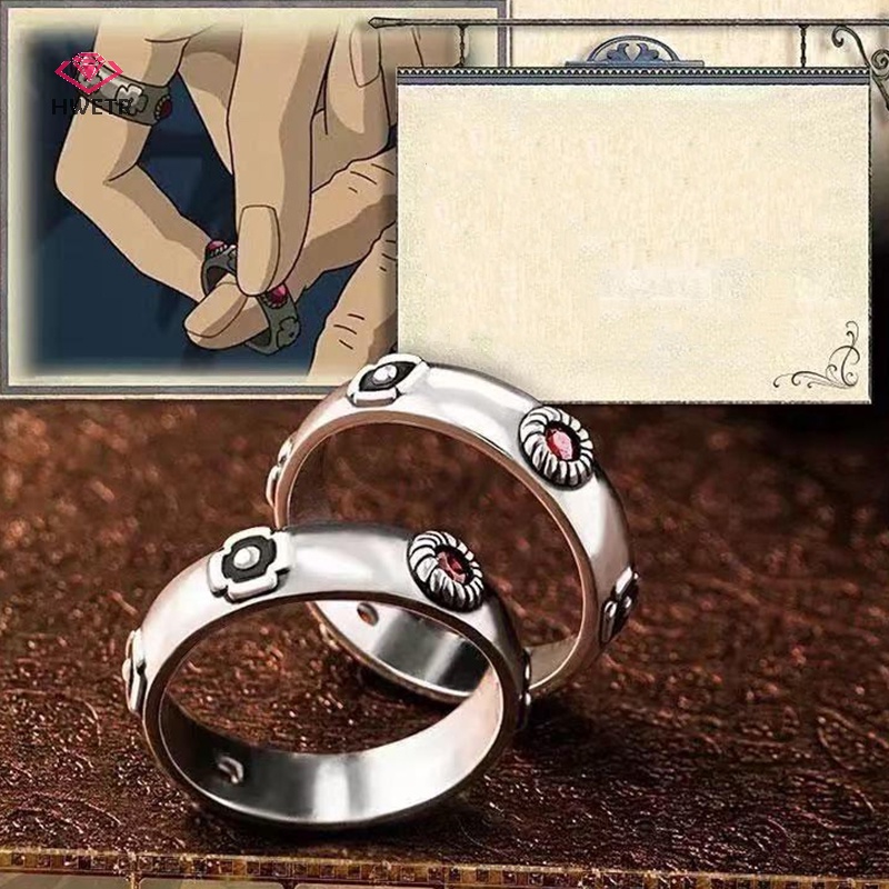 S925 Sliver Howl's Moving Castle Ring Hayao Miyazaki Anime Howl Sophie  Cosplay Ring Sliver Jewelry for Girlfriend Boyfriend