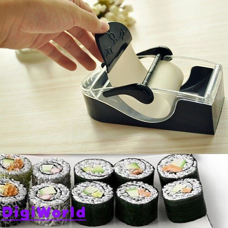 Khuôn sushi tự động lười biếng sushi đài loan dụng cụ làm cơm nắm con lăn máy xay rong biển rong biển dụng cụ tiện dụng