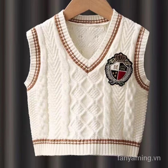 Spring jk three-piece set knitted vest girls women new style suit spring children 2023 preppy style children uniform 4qyf