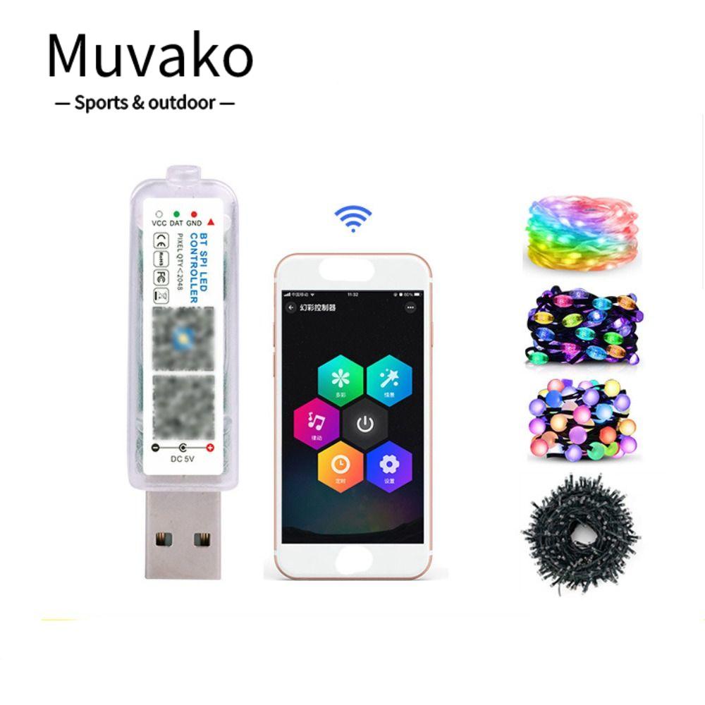 Bộ điều khiển MUVAKO cho APP Bluetooth/ nhạc led/ độ sáng 5V mini với bộ điều khiển đèn thu MIC cho dây đèn Giáng sinh