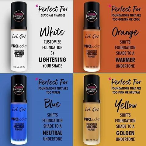 Kem nền hiệu chỉnh tone màu La Girl Pro.color Foundation Mixing Pigment