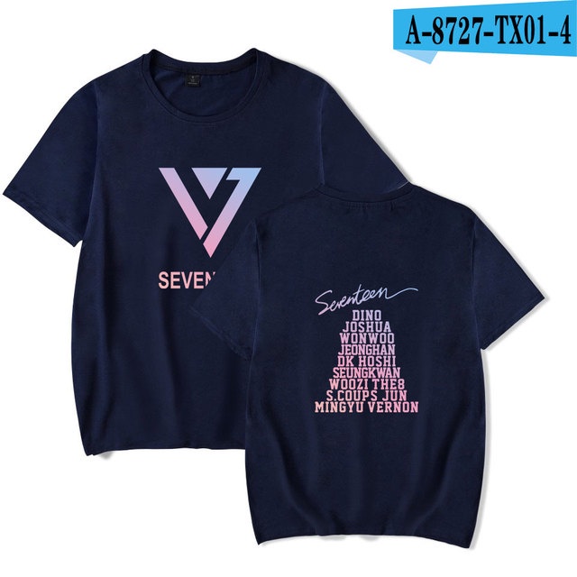 Áo Thun Tay Ngắn In Hình Nhóm Nhạc seventeen Thời Trang Mùa Hè Cho Tuổi teen