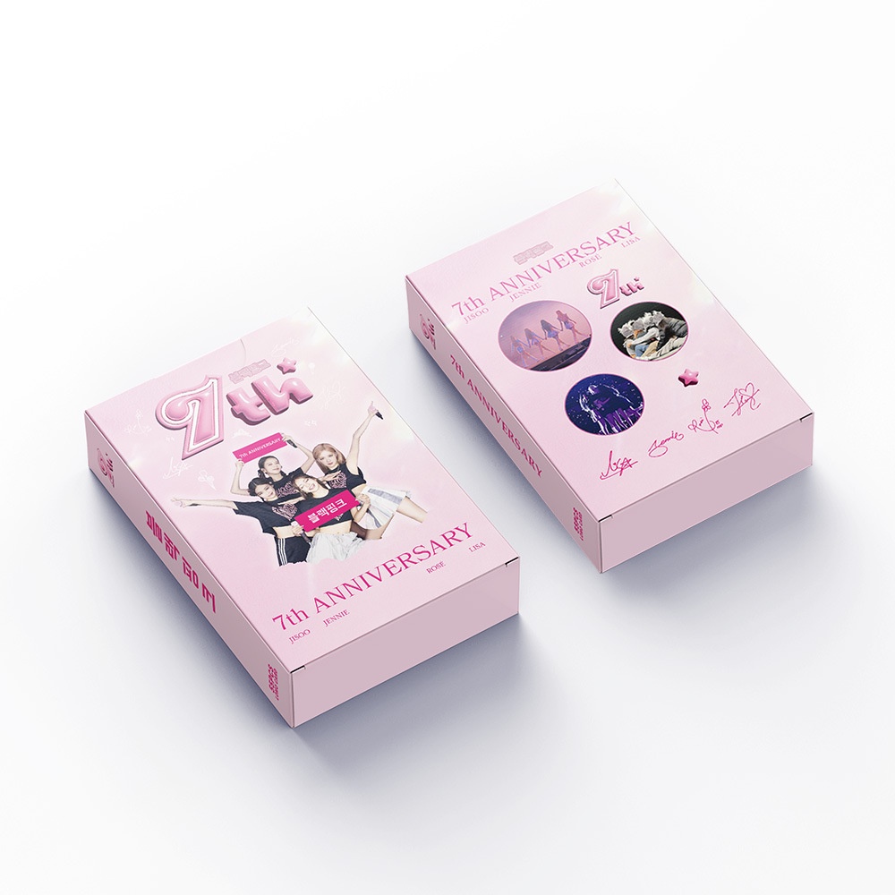 55 cái / hộp black-pink kỷ niệm 7 năm sinh ra màu hồng photocards lomo thẻ jennie jisoo lisa rose kpop bưu thiếp vận chuyển nhanh ym