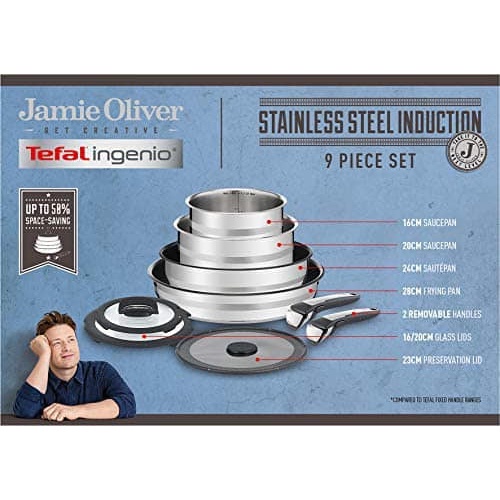 Bộ Nồi Chảo 9 Món TEFAL INGENIO JAMIE OLIVE L95691, Dùng Cho Mọi Loại Bếp, Nhập Pháp, Giadungnhapkhau_68