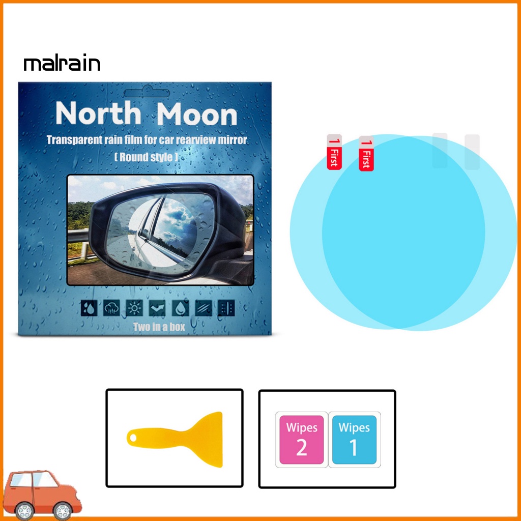 1 Cặp Phim Dán Gương Chiếu Hậu Xe Hơi Chống Nước Mưa Tiện Dụng