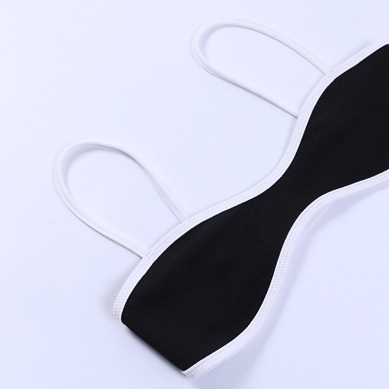 Áo Croptop Sát Nách Hở Lưng Màu Sắc Tương Phản Thời Trang Mùa Hè Cho Nữ