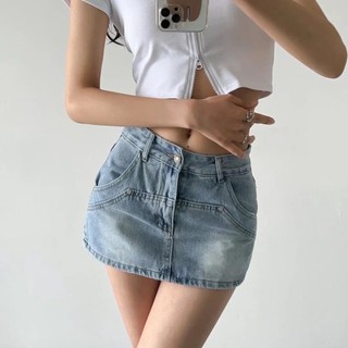 Váy denim nữ, váy chữ A mới mùa hè váy eo cao gợi cảm