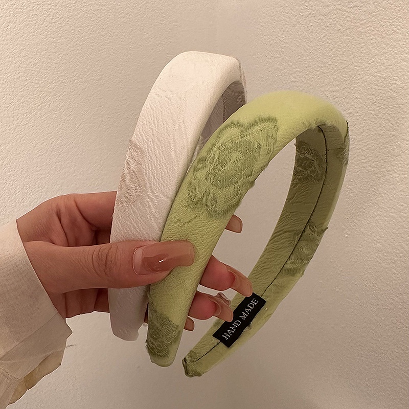 Băng Đô Cài Tóc Vải Jacquard Họa Tiết Hoa Phong Cách Hàn Quốc Cổ Điển Chất Lượng Cao