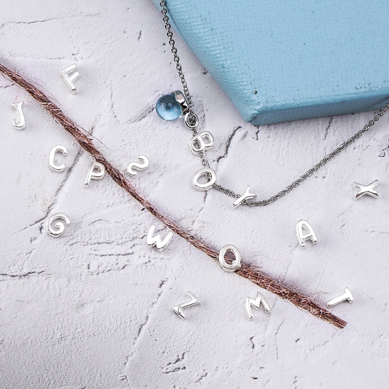 1 Hạt Charm Bạc 925 Chữ Cái Từ A-Z Dùng Làm Trang Sức Thủ Công