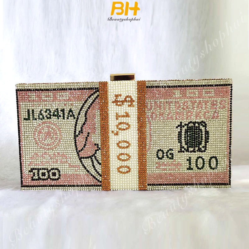 Mới Hộp Đựng Tiền Hình Vuông Cỡ Nhỏ Bằng Acrylic Đính Kim Cương Giả Dễ Thương