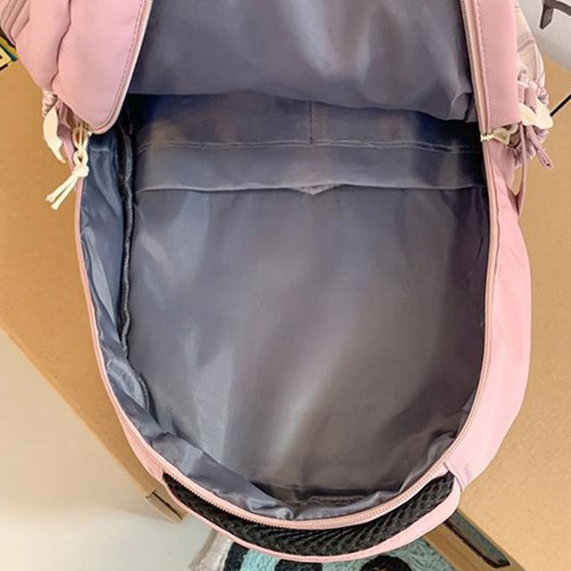 Ba Lô nylon Sức Chứa Lớn Họa Tiết Kẻ Sọc Ba Chiều Thời Trang Hàn Quốc Dễ Phối Đồ Dành Cho Bạn Nữ