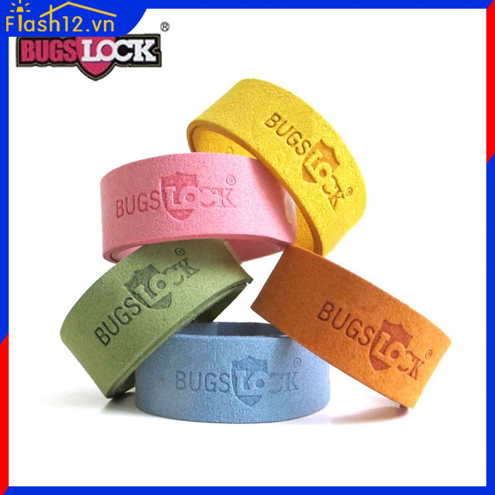 Bugslock Vòng Đeo Tay Tinh Dầu Thực Vật Miếng Dán Chống Muỗi Tay Chân Hương Thơm Cho Người Lớn Trẻ Em Vòng Đeo Tay Đuổi Muỗi Flash12_vn