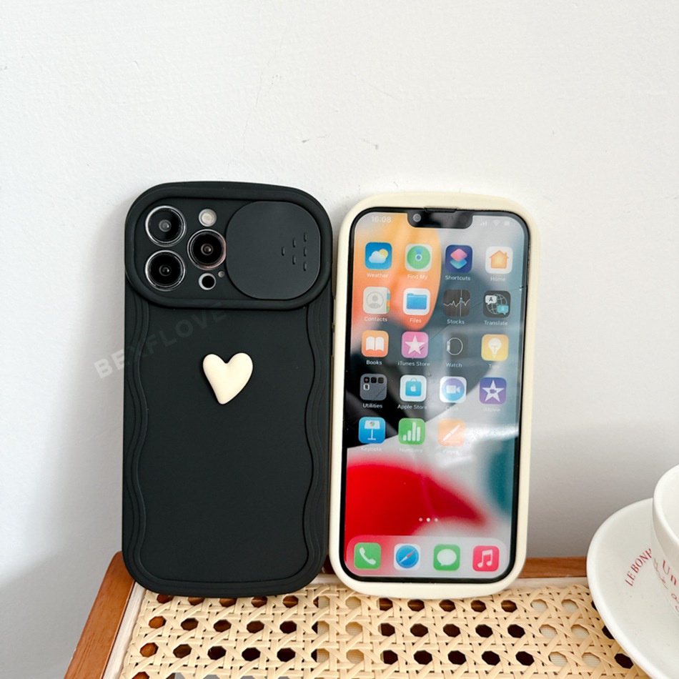 Ốp Điện Thoại Silicon Mềm Hình Trái Tim 3D Dễ Thương Cho IPhone 11 12 13 14 Pro Max Plus 14pro 13Pro 12Pro 12Promax 13Promax 14Promax