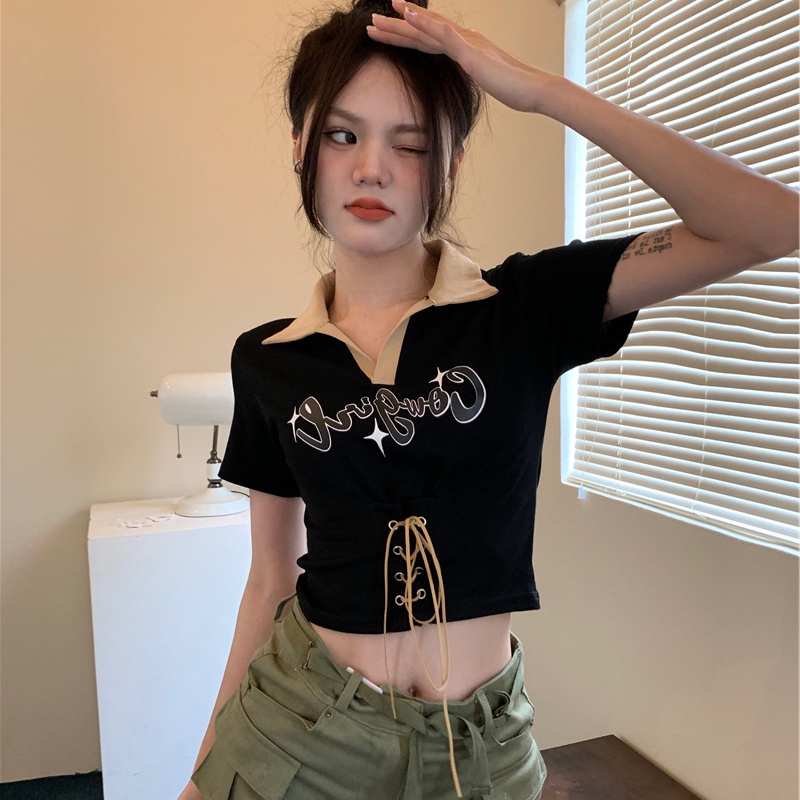 IELGY  Áo Thun Ngắn Tay In Chữ IELGY   Thời Trang Nữ