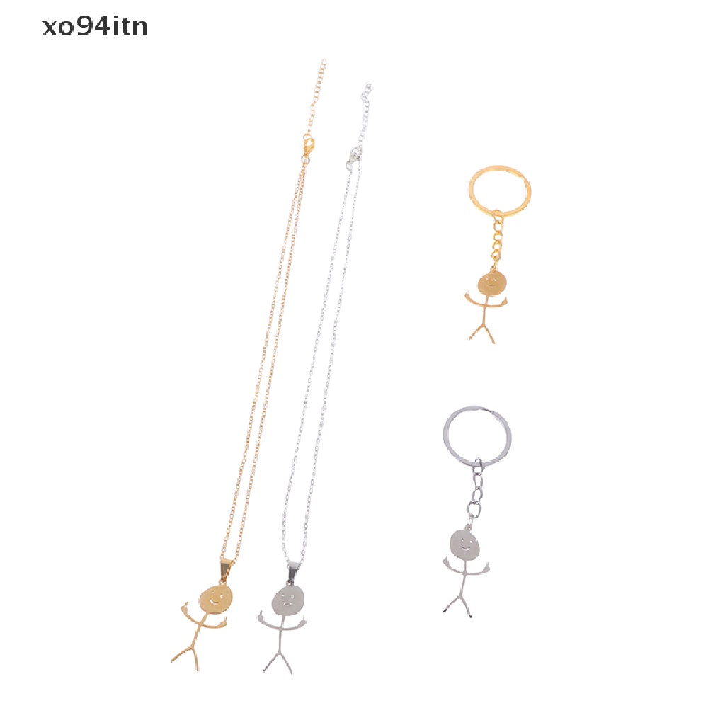 Tn Vòng cổ Mặt Hình Chìa Khóa Xe Hơi / Búp Bê Stickman Dễ Thương Làm Quà Tặng