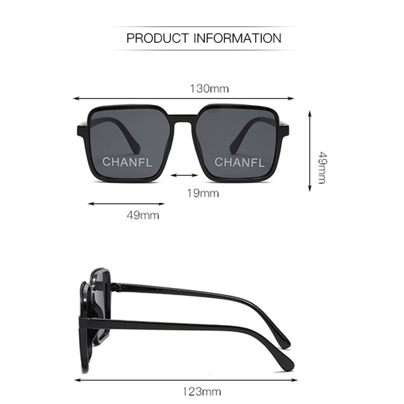 Kính Mát Nửa Gọng Vuông In Chữ Thời Trang Hàn Quốc Cho Bé