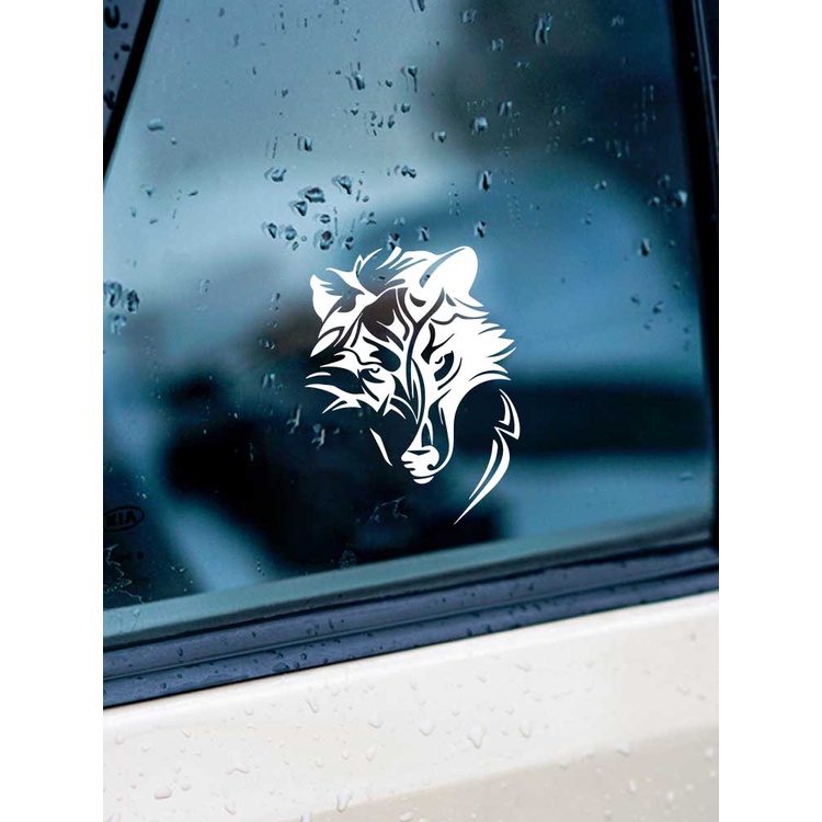 Sticker Vinyl Hình Chó Sói Vui Nhộn Dán Trang Trí Xe Hơi / Xe Máy / Laptop