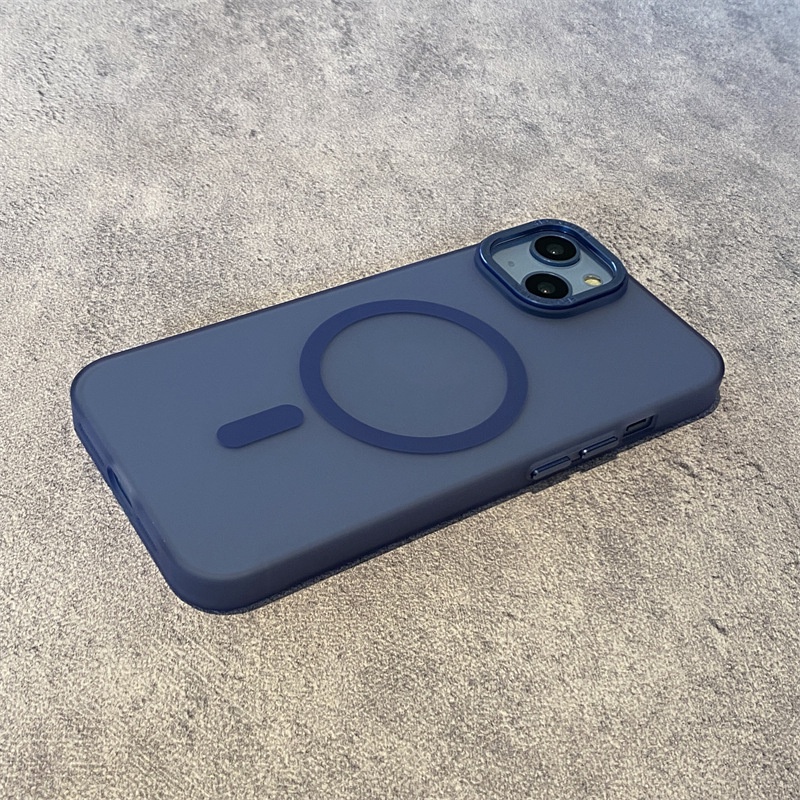 Ốp Điện Thoại Cứng Siêu Mỏng Đính Nút Kim Loại Hít Nam Châm Chống Rơi Cho iPhone 14 Pro Max 13 12 Pro Plus