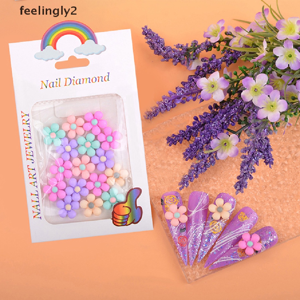 Bộ 20 Phụ Kiện Trang Trí Móng Tay Hình Hoa Cúc Hoạt Hình Xinh Xắn