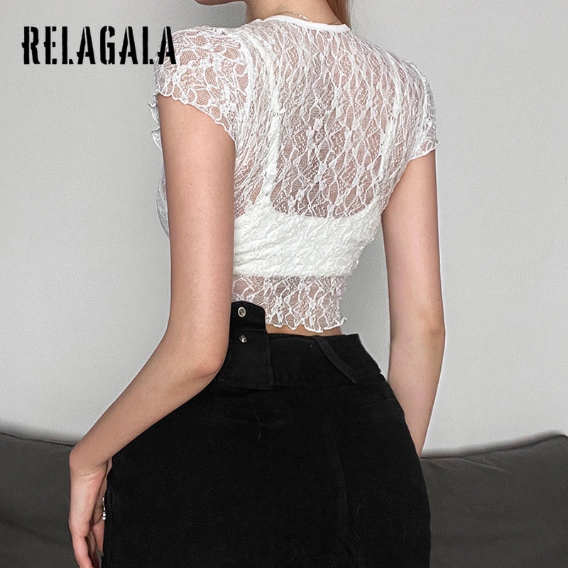 Áo Thun Tay Ngắn Cổ Tròn Màu Trơn Dáng Ôm Thời Trang 2023 Cho Nữ