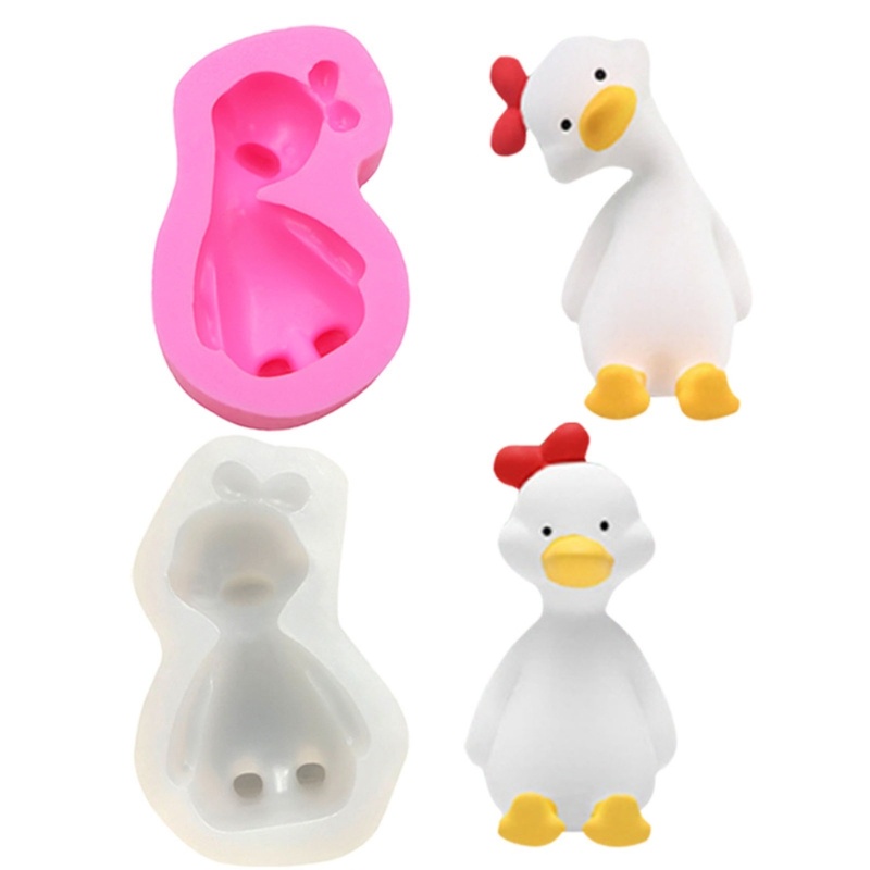 Khuôn Silicon Làm Đồ Trang Trí DIY Hình Chú Vịt Hoạt Hình Dễ Vệ Sinh