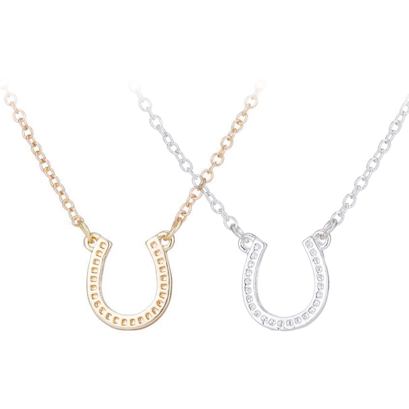 Vòng cổ Bạc 925 Mặt Hình Móng Ngựa Đơn Giản Thanh Lịch Cho Nữ